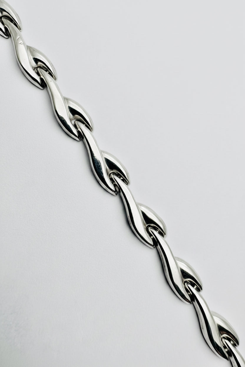 Women's 9ct WG Rigid Fancy Link Bracelet