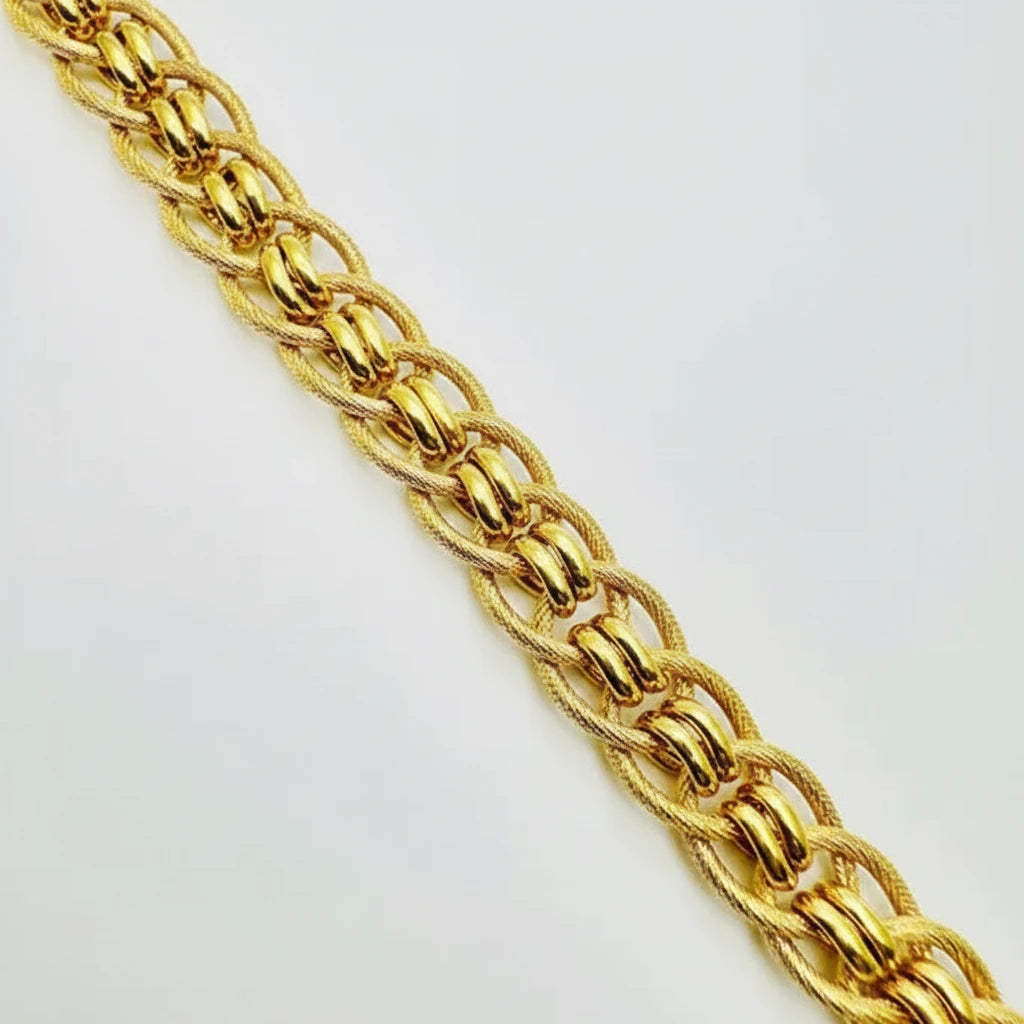 Women's 9ct YG Plain/Pattern Fancy Link Bracelet