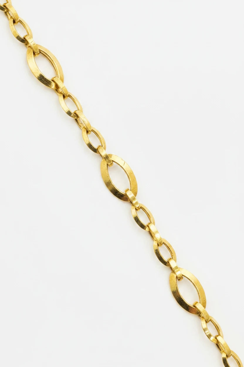Women's 9ct YG XL Open Oval Link Bracelet