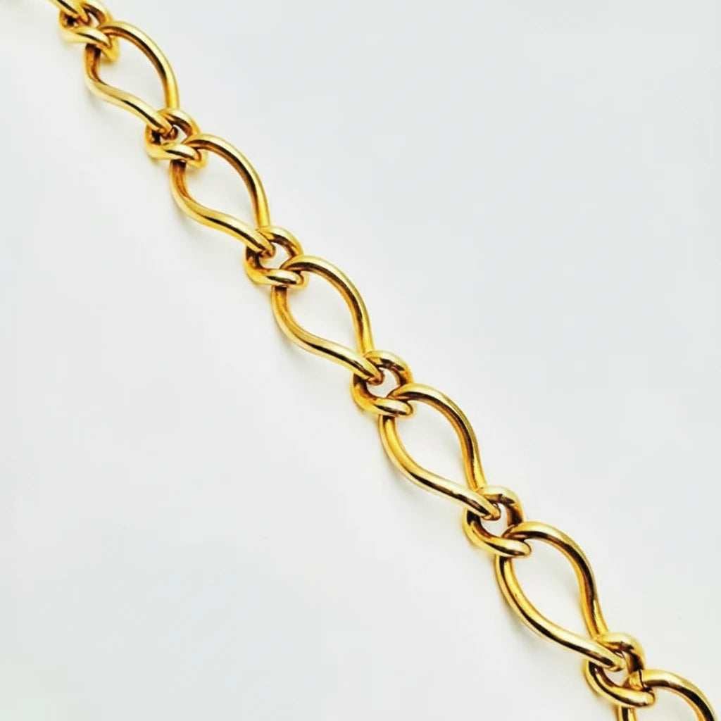 Women's 9ct YG Twisted Link Charm Bracelet