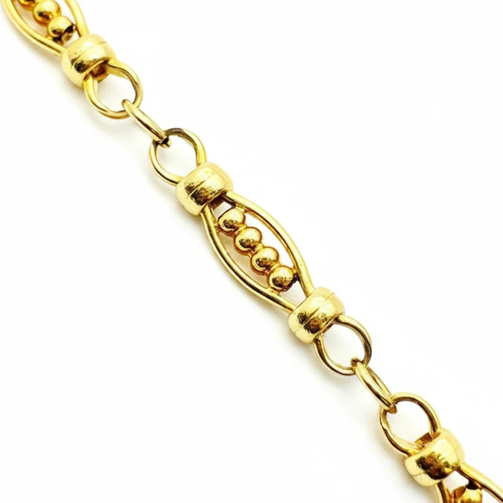 Women's 9ct YG Patterned Fancy Link Bracelet