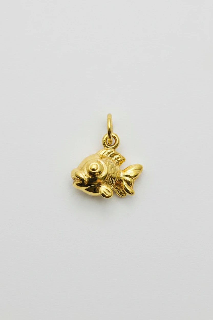 9ct YG Small Hollow Fish Charm