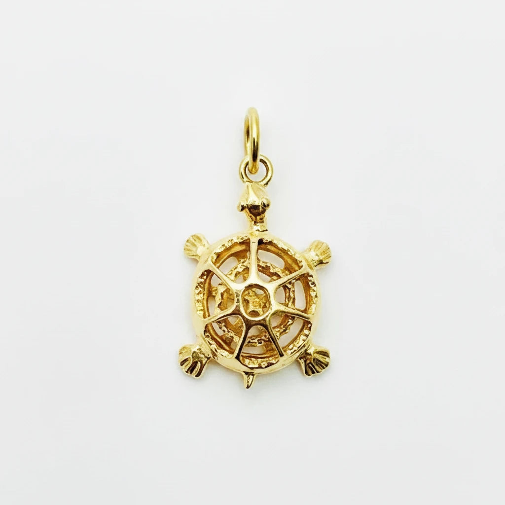 9ct YG Open Turtle Charm