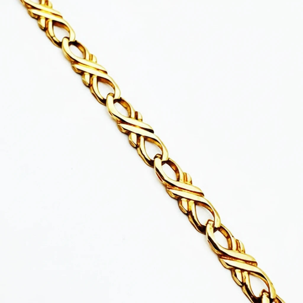 Women's 9ct YG Crossover Link Bracelet