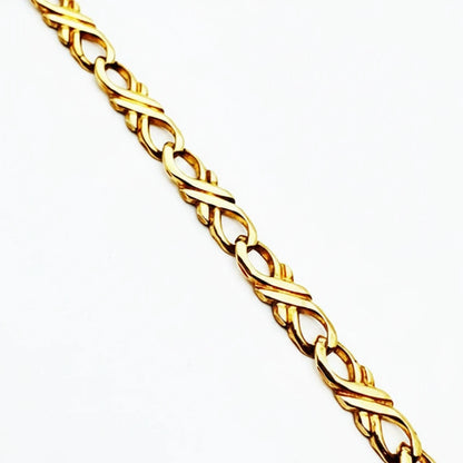 Women's 9ct YG Crossover Link Bracelet