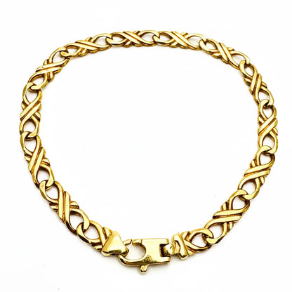 Women's 9ct YG Crossover Link Bracelet