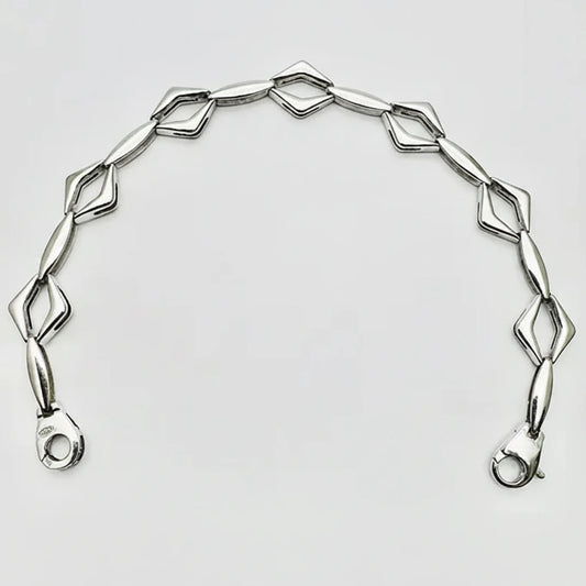 Women's 9ct WG Rigid Fancy Open Bar Link Bracelet