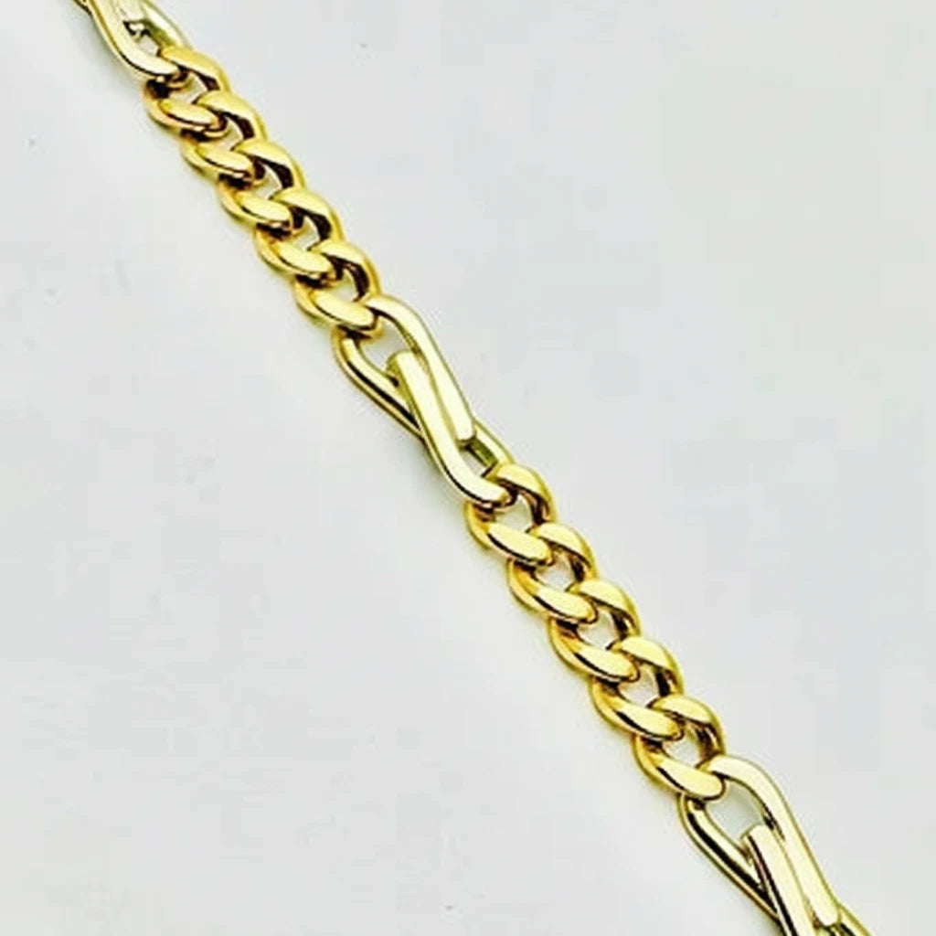 Women's 9ct Y&WG Fancy Figaro Bracelet