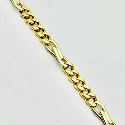 Women's 9ct Y&WG Fancy Figaro Bracelet