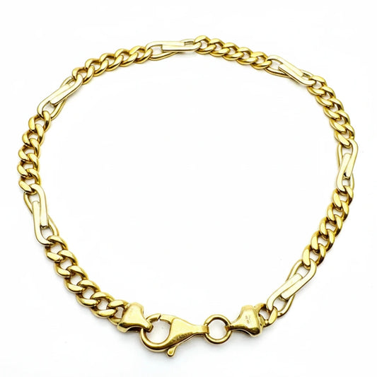 Women's 9ct Y&WG Fancy Figaro Bracelet
