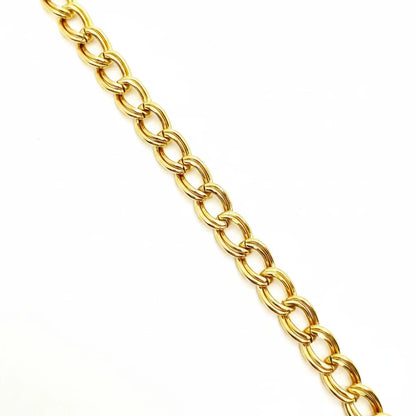 9ct YG Double Curb Link Bracelet