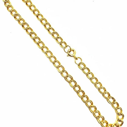 9ct YG Double Curb Link Bracelet