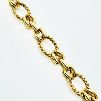 Women's 9ct YG Open Twisted Oval Fancy Link Bracelet
