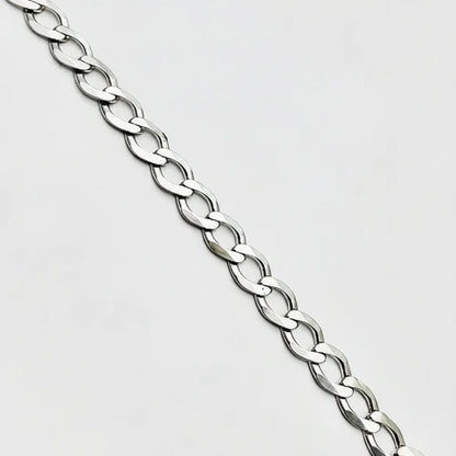 9ct WG XL Flat Curb Bracelet
