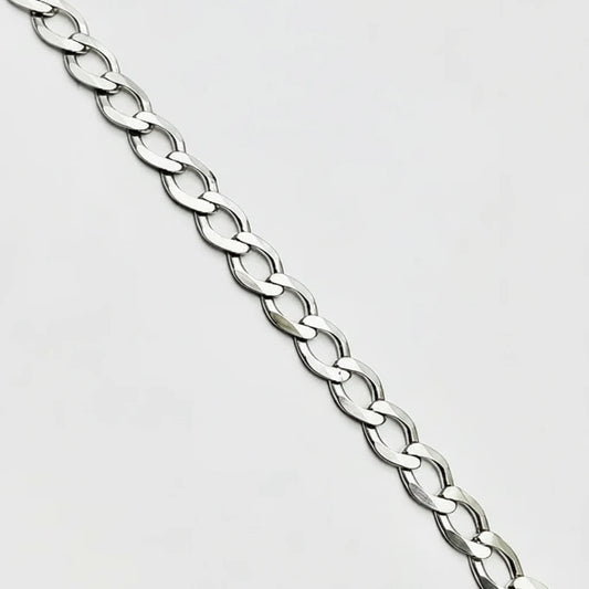 9ct WG XL Flat Curb Bracelet