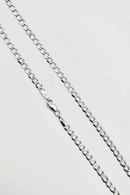 9ct WG XL Flat Curb Bracelet