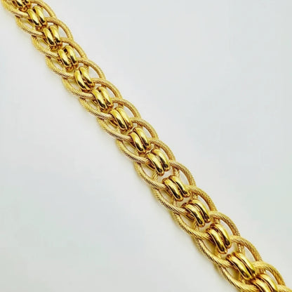 Women's 9ct YG Plain/Pattern Fancy Link Bracelet