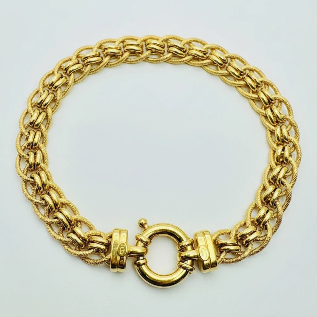 Women's 9ct YG Plain/Pattern Fancy Link Bracelet