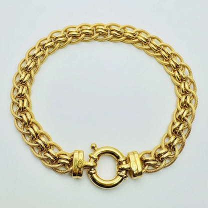 Women's 9ct YG Plain/Pattern Fancy Link Bracelet