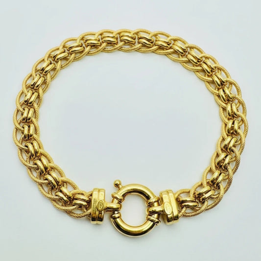 Women's 9ct YG Plain/Pattern Fancy Link Bracelet