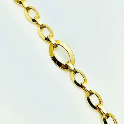 Women's 9ct YG XL Open Oval Link Bracelet