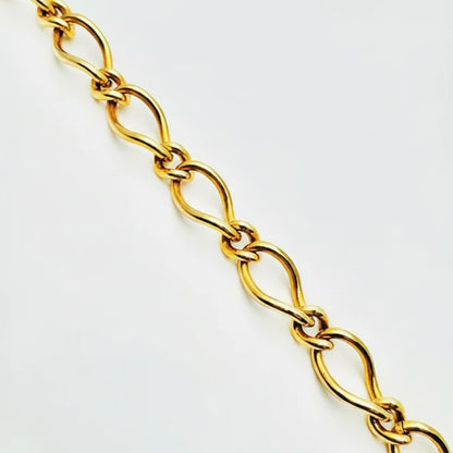 Women's 9ct YG Twisted Link Charm Bracelet