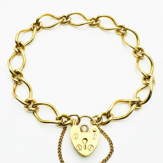 Women's 9ct YG Twisted Link Charm Bracelet