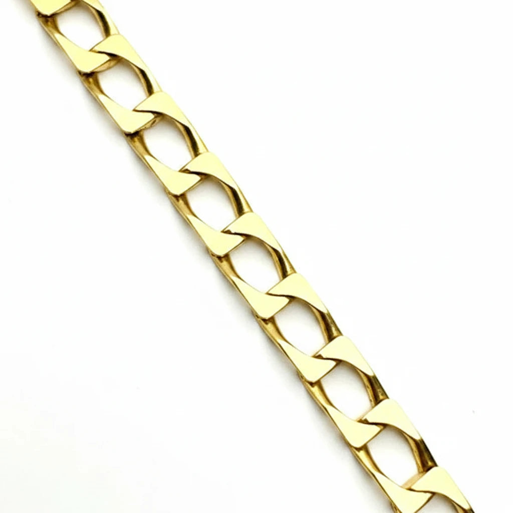 9ct YG Small Square Curb Bracelet