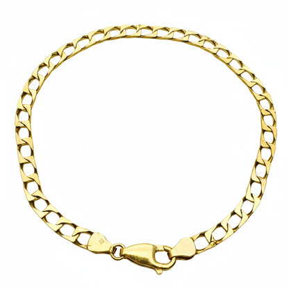 9ct YG Small Square Curb Bracelet