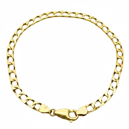 9ct YG Small Square Curb Bracelet