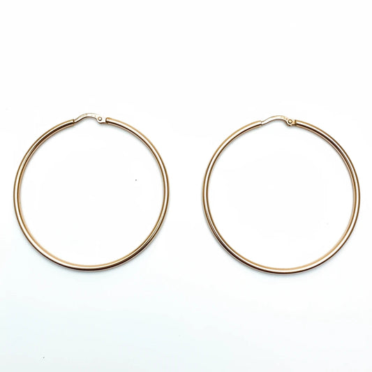 Large 9ct RG Thin Hoop Earrings