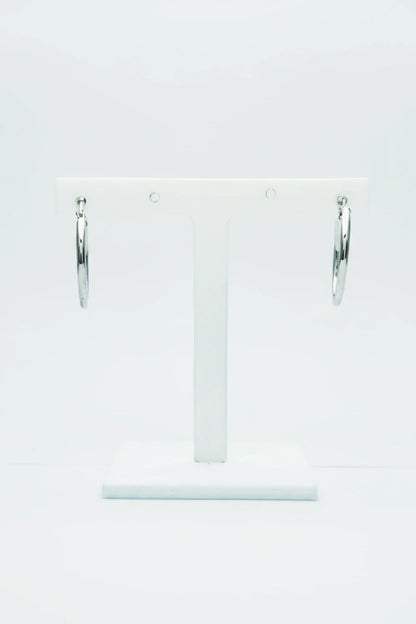Small 9ct WG Plain Creole Earrings