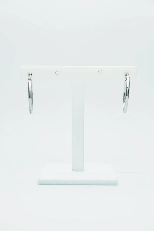 Small 9ct WG Plain Creole Earrings