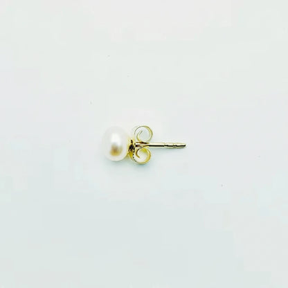 14ct YG Single Stone Pearl Stud Earrings