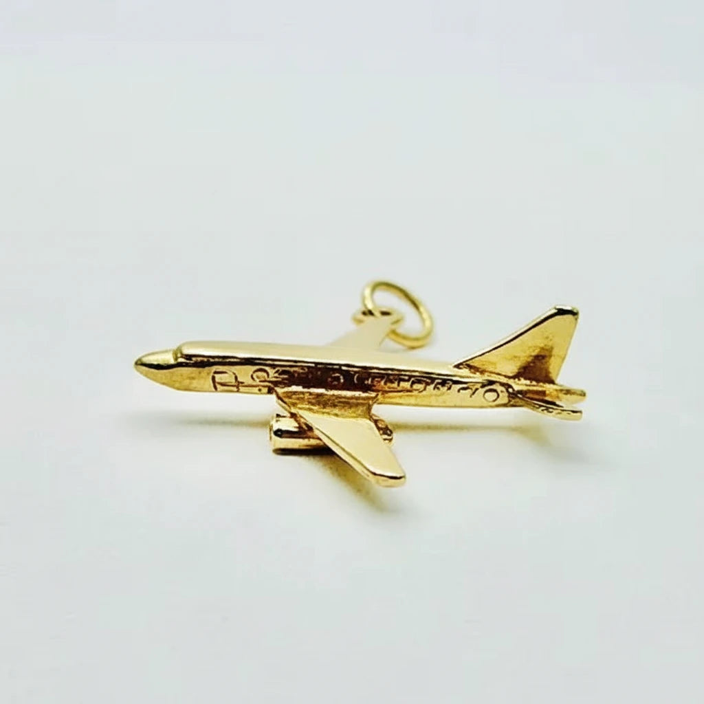 9ct YG Aeroplane Charm