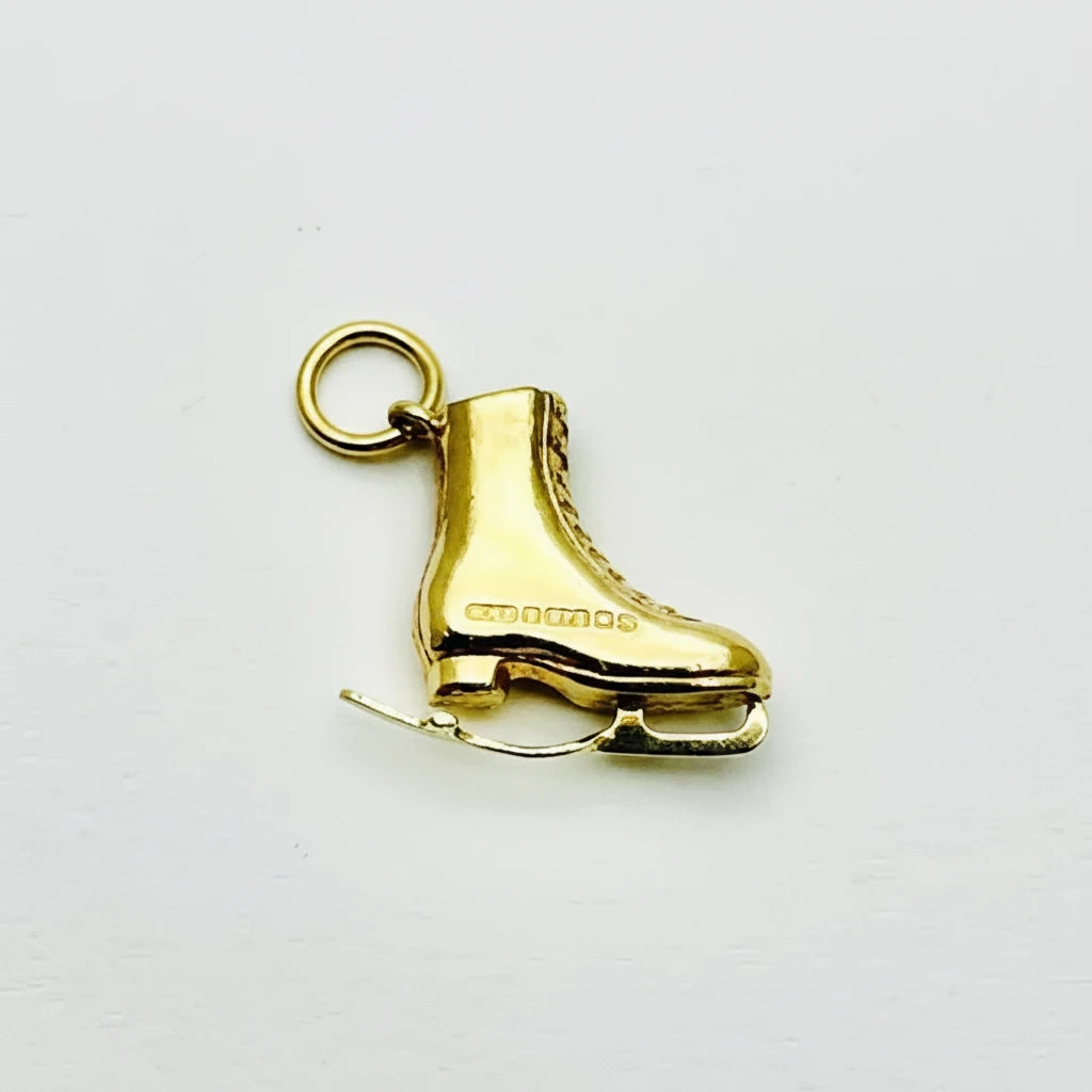 9ct YG Ice Skating Boot Charm