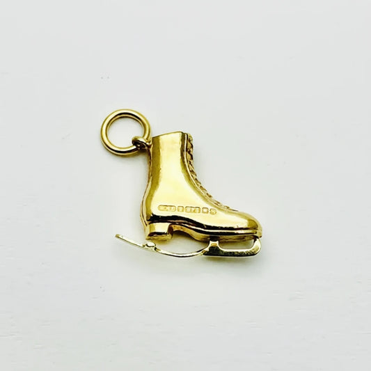 9ct YG Ice Skating Boot Charm