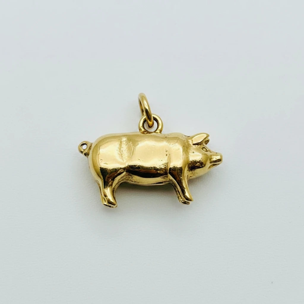 9ct YG Pig Charm