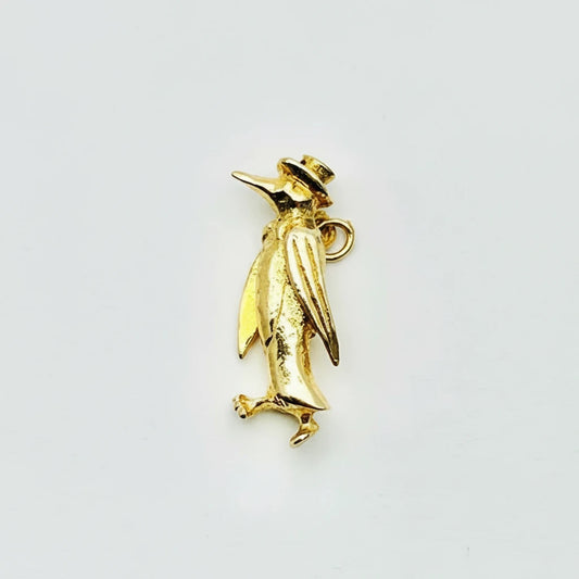 9ct YG Penguin with Hat Charm