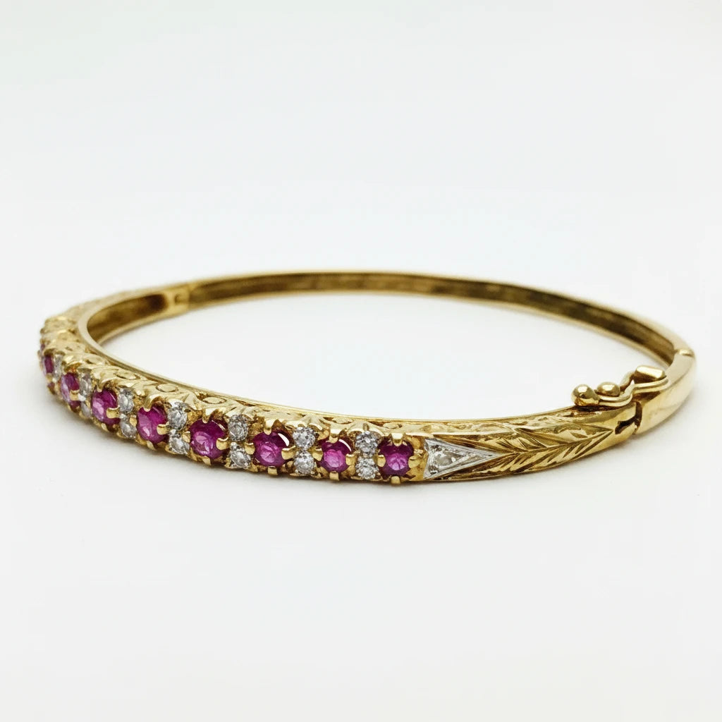 Women’s 9ct Ruby and Diamond Bangle