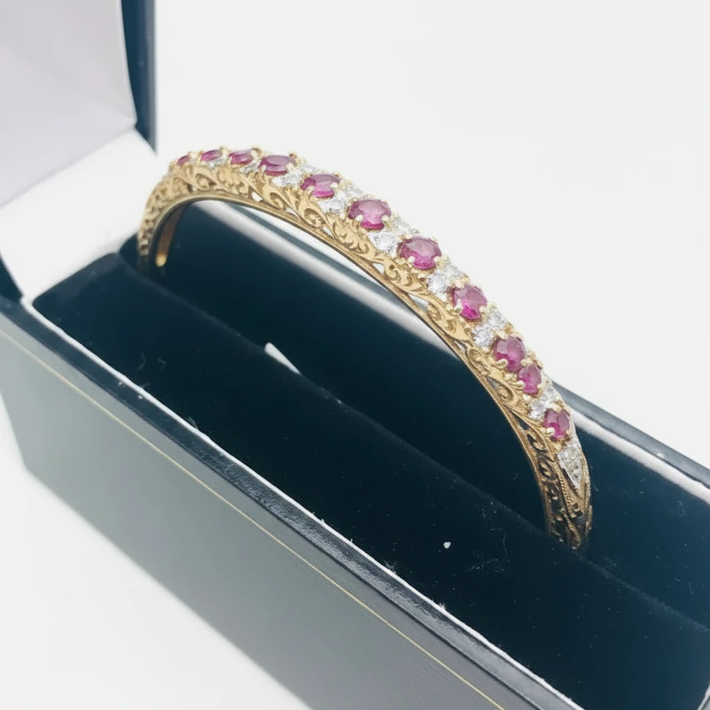 Women’s 9ct Ruby and Diamond Bangle