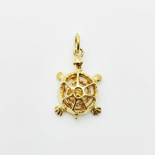 9ct YG Open Turtle Charm