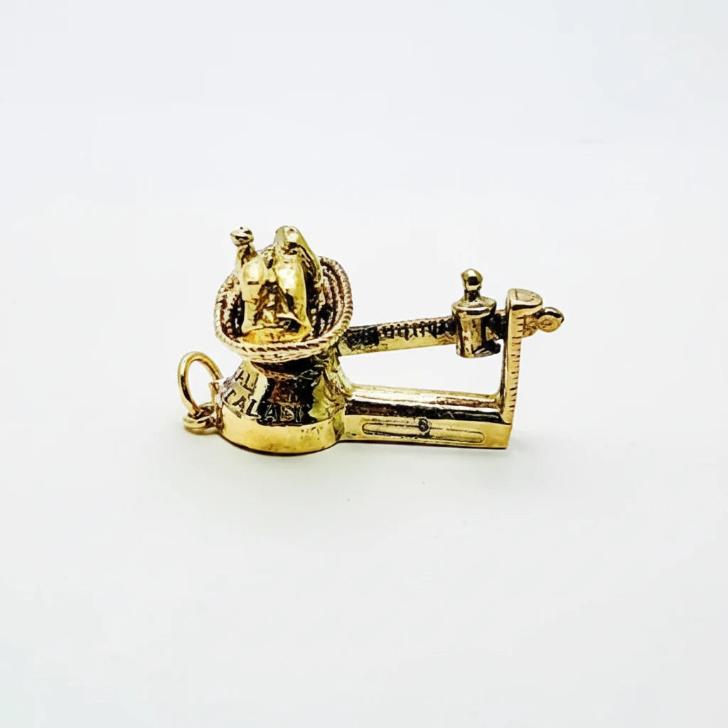 9ct YG Movable Baby Weighing Scales Charm