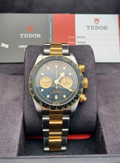 41mm 2019 Men's 18ct YG and Steel Tudor Black Bay Chronograph Watch