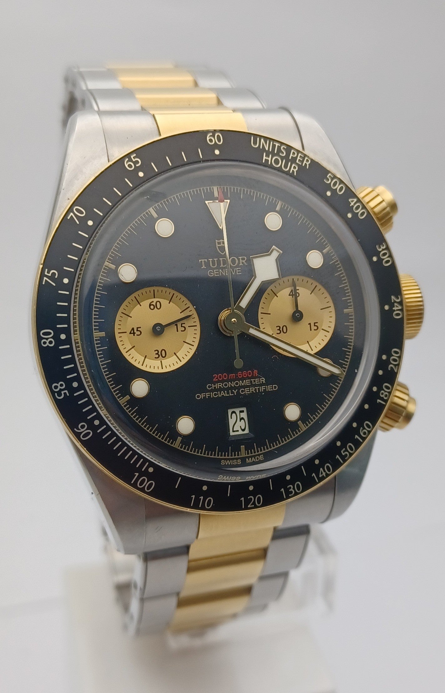 41mm 2019 Men's 18ct YG and Steel Tudor Black Bay Chronograph Watch