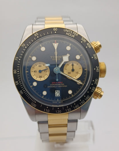 41mm 2019 Men's 18ct YG and Steel Tudor Black Bay Chronograph Watch