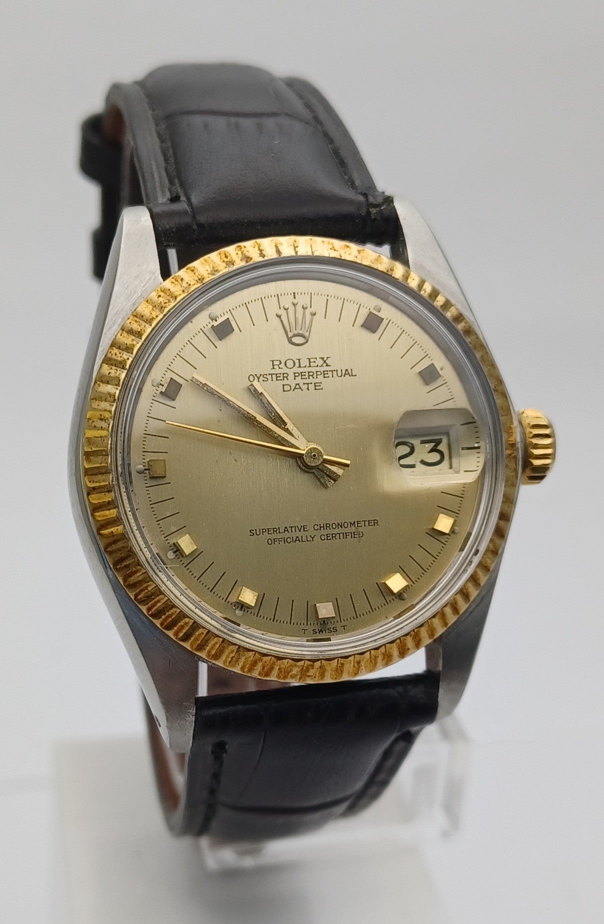 35mm 1979 Men's 14ct YG and Steel Rolex Date Watch