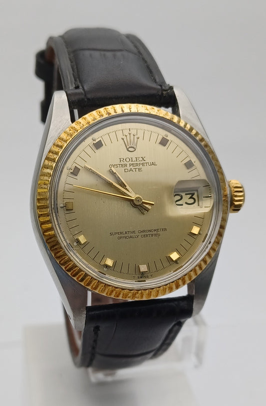 35mm 1979 Men's 14ct YG and Steel Rolex Date Watch