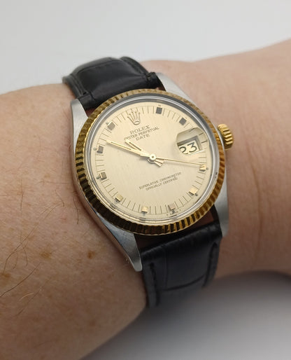 35mm 1979 Men's 14ct YG and Steel Rolex Date Watch