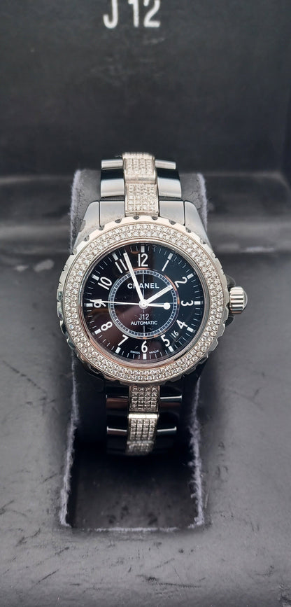 38mm Women's Chanel J12 Ceramic and Diamond Watch